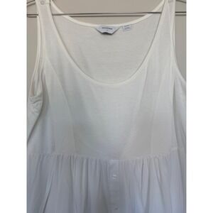 Seraphine White Maternity Nursing Tank Top Peplum Button Down Size M